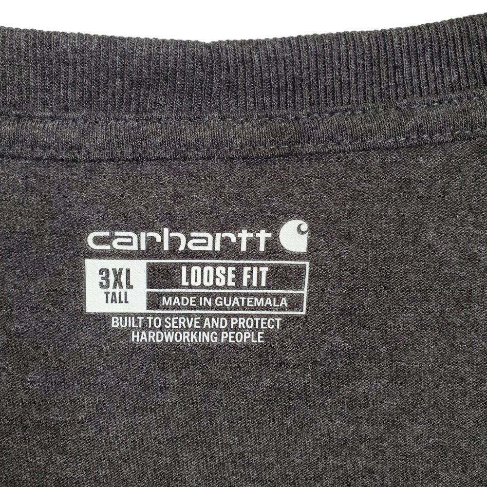 Carhartt Mens Sz 3XL Tall Shirt Loose Fit Heavyweight Long Sleeve Workwear Gray - Picture 4 of 6